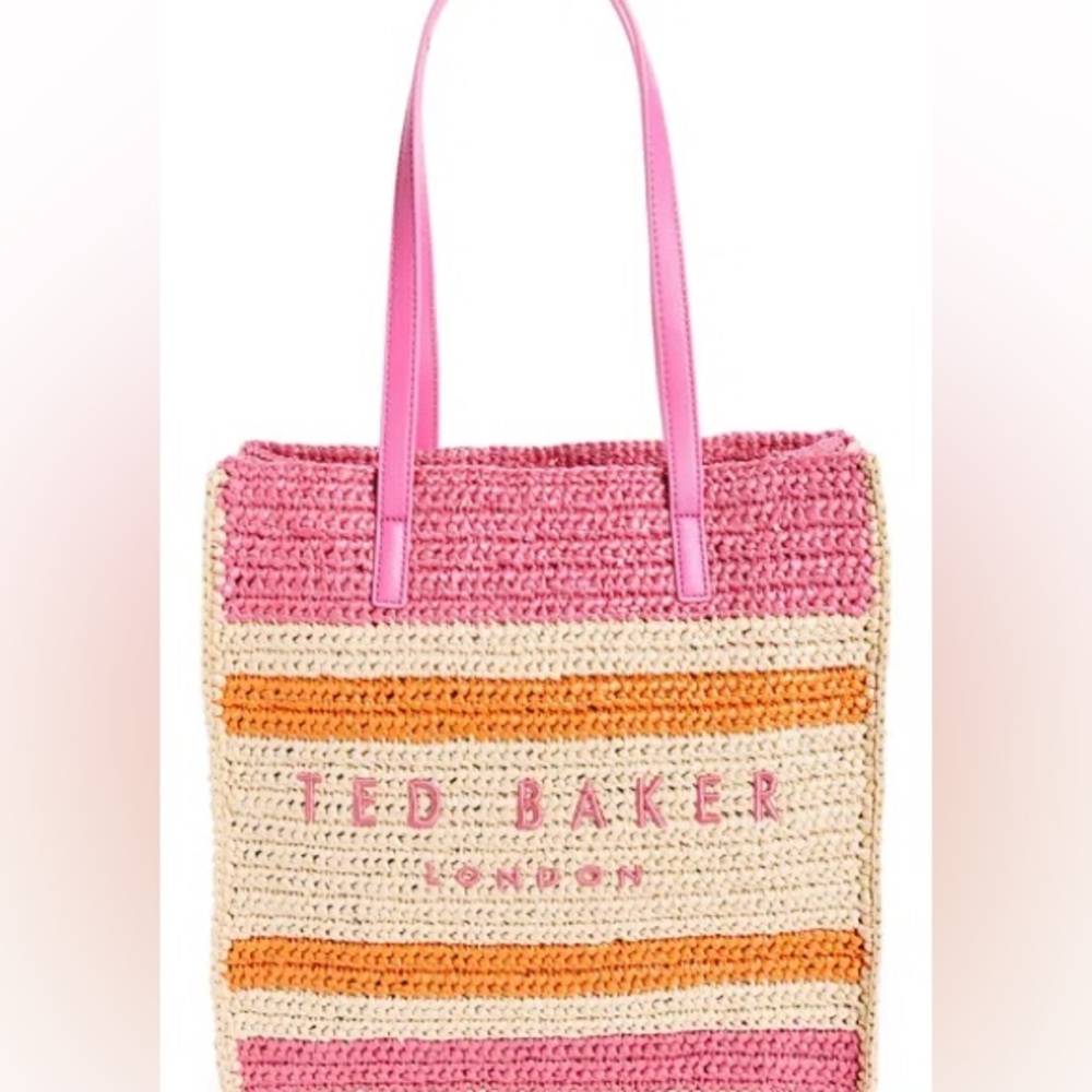 Ted Baker Pink and Orange Striped Tote